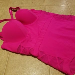 Torrid Pink lattice swimsuit